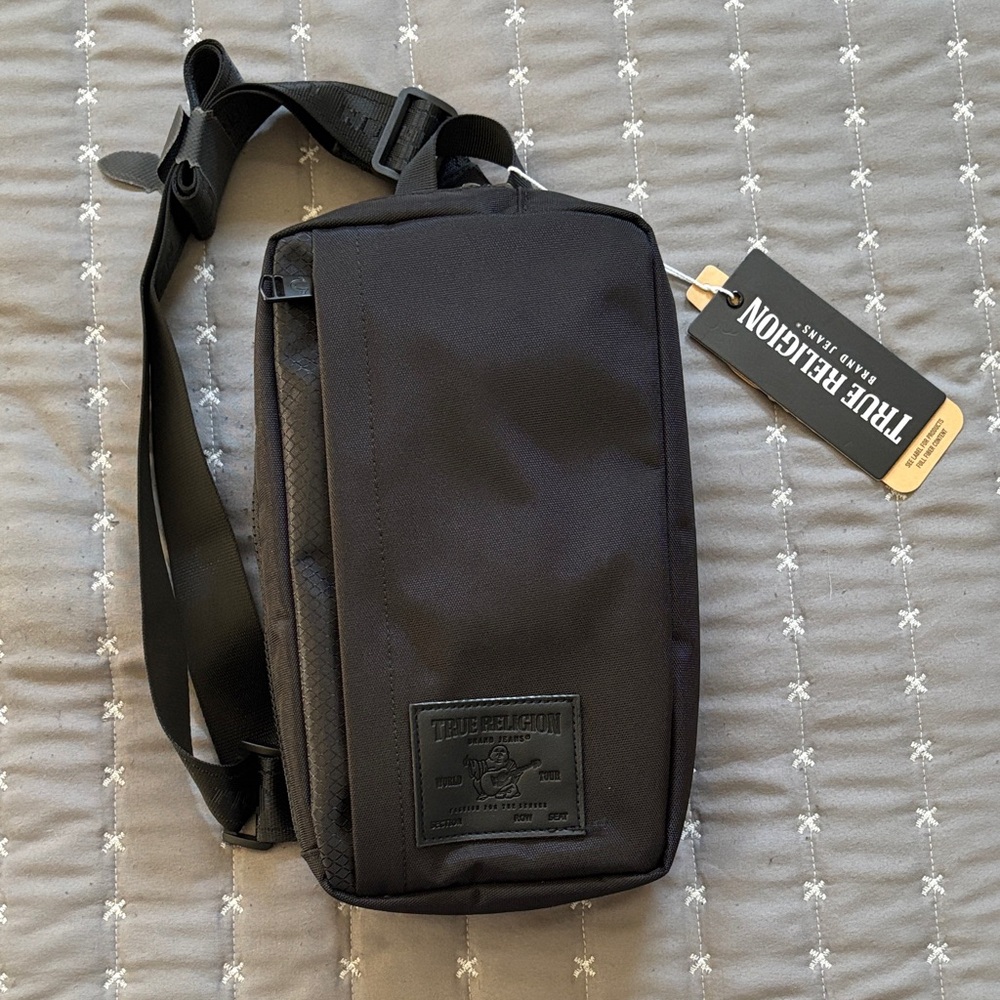 True Religion Men's Black Belt Bag